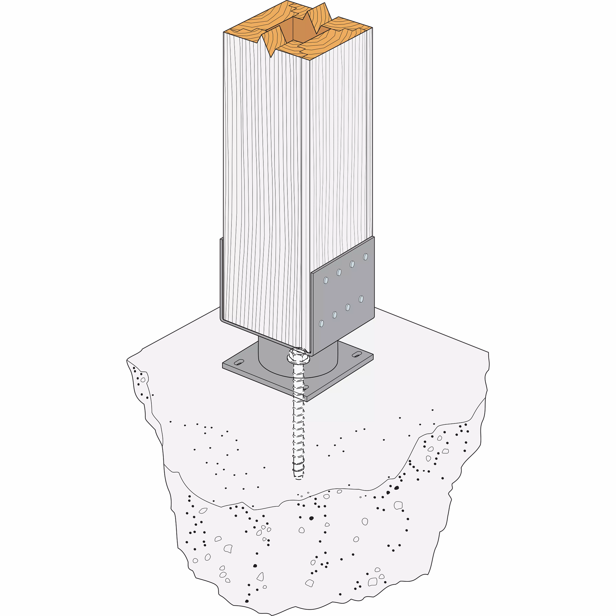 Column Extenders Simpson ECB66 ECB 2-in. Standoff Elevated Column Base for 6x6 – USA ...