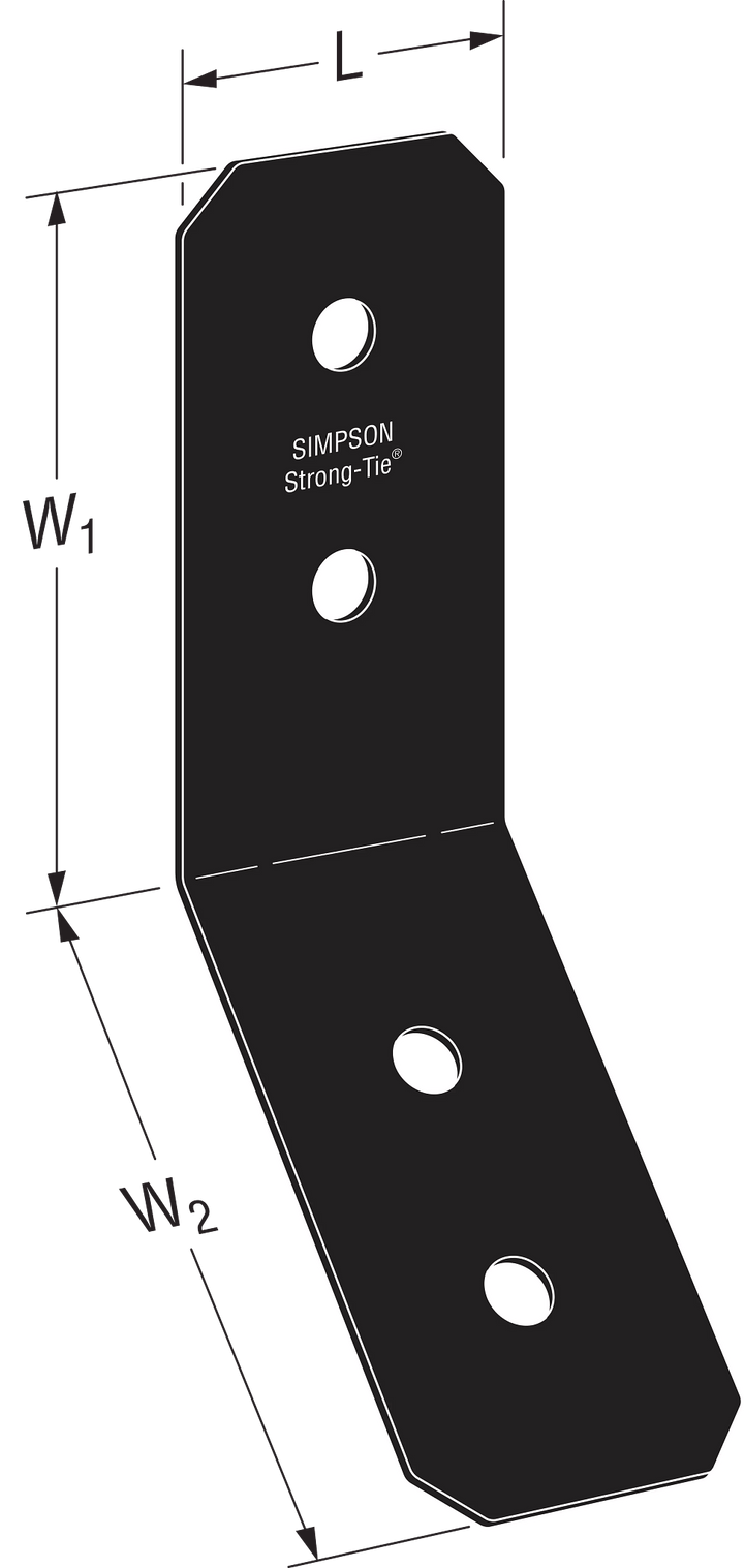 Simpson APVKB45-4 Outdoor Accents Avant Collection ZMAX, Black Powder-Coated Knee Brace Connector for 4x