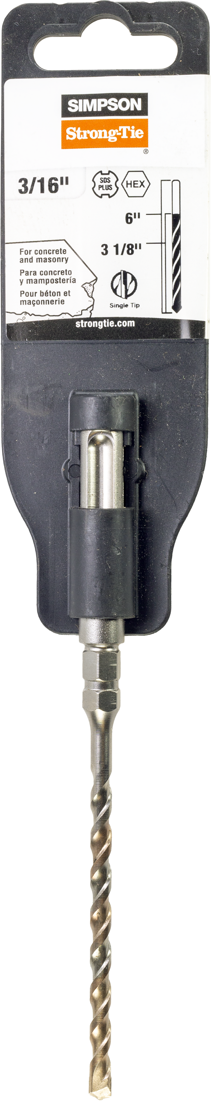 Simpson MDPL01806H 3/16 in. x 6 in. SDS-plus Titen Screw Drill Bit/Driver