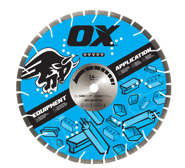 OX Tools OX-UU10-14 Ultimate Universal Hard Diamond Blade | Diameter: 14" / 356mm | Bore: 1" - 20mm