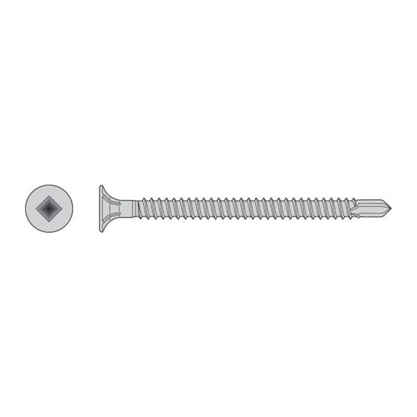 Simpson F08T225WDC Self-Drilling Fiber-Cement Screw — #8 x 2-1/4 in. #2 Square Drive, Type 410 100-Qty