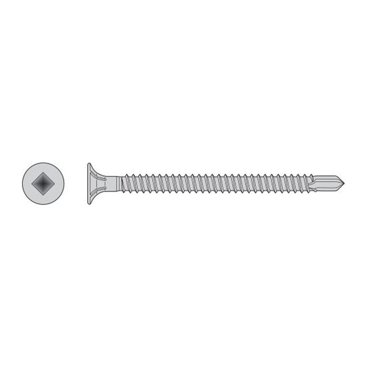 Simpson F08T225WDC Self-Drilling Fiber-Cement Screw — #8 x 2-1/4 in. #2 Square Drive, Type 410 100-Qty