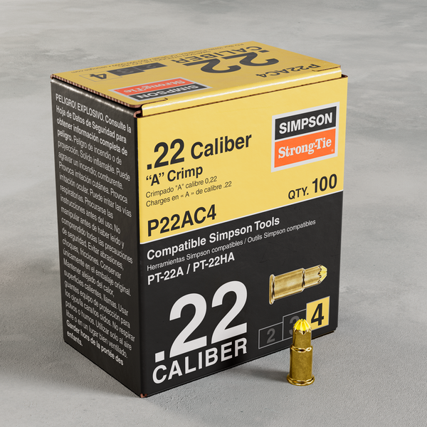 Simpson P22AC4 P22AC 0.22-Caliber Single-Shot Crimp Load, LVL 4, Yellow (100-Qty)