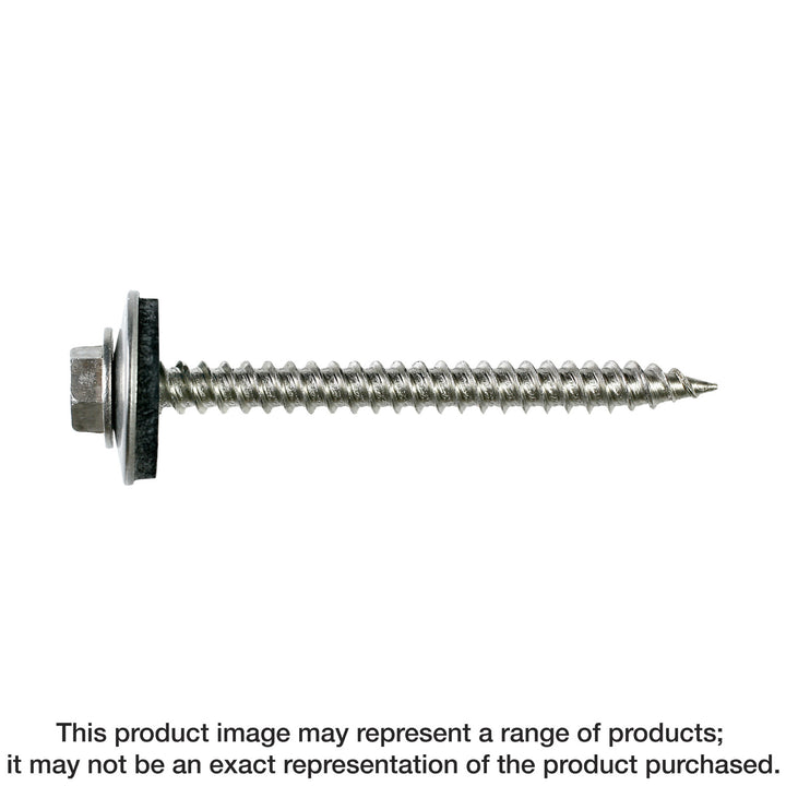 Simpson T09200HWAM Metal-Panel Screw with EPDM Washer — #9 x 2 in. Hex Head, Type 316 1000-Qty