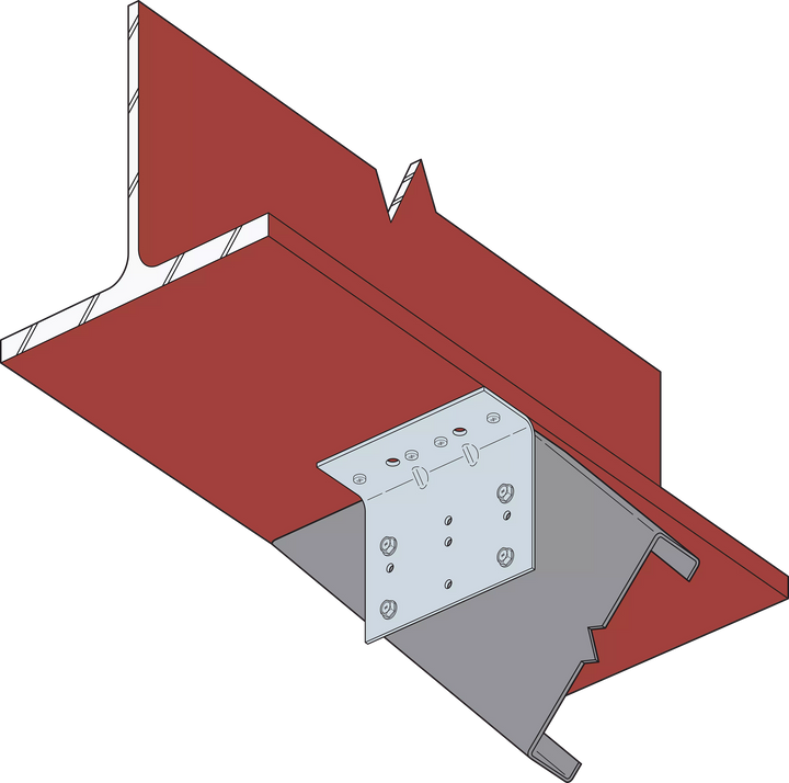 Simpson FC32-5/97-R25 FC 2 in. x 3-1/2 in. x 5 in. 12-Gauge Bypass Framing Fixed-Clip Connector Qty-25