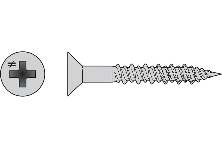 Simpson T10J100FXC Marine Screw, Flat Head — #10 x 1 in. #2 Phillips Drive, Type 316 100-Qty