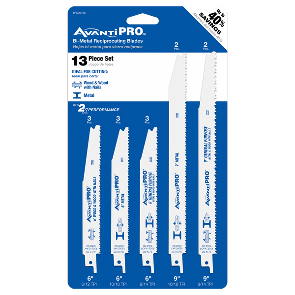 AvantiPRO PS0013S AvantiPro 13 pc Wood and Wood With Nails and Metal Recip Set