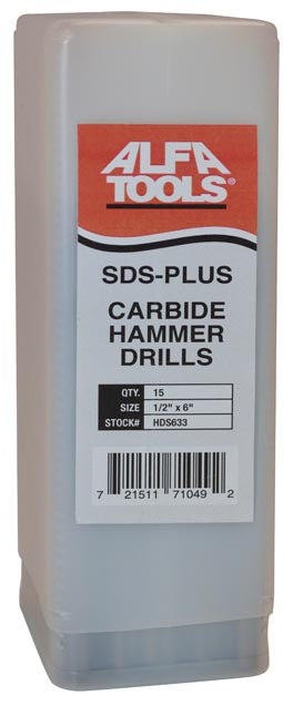 ALFA Tools HDS629 25 PC SDS HAMMER DRILL BULK PACK 1/4 X 11 1/pack