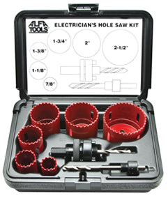 ALFA Tools HOSA8E 8PC . ELECTRICIAN'S HOLE SAW KIT 1/pack