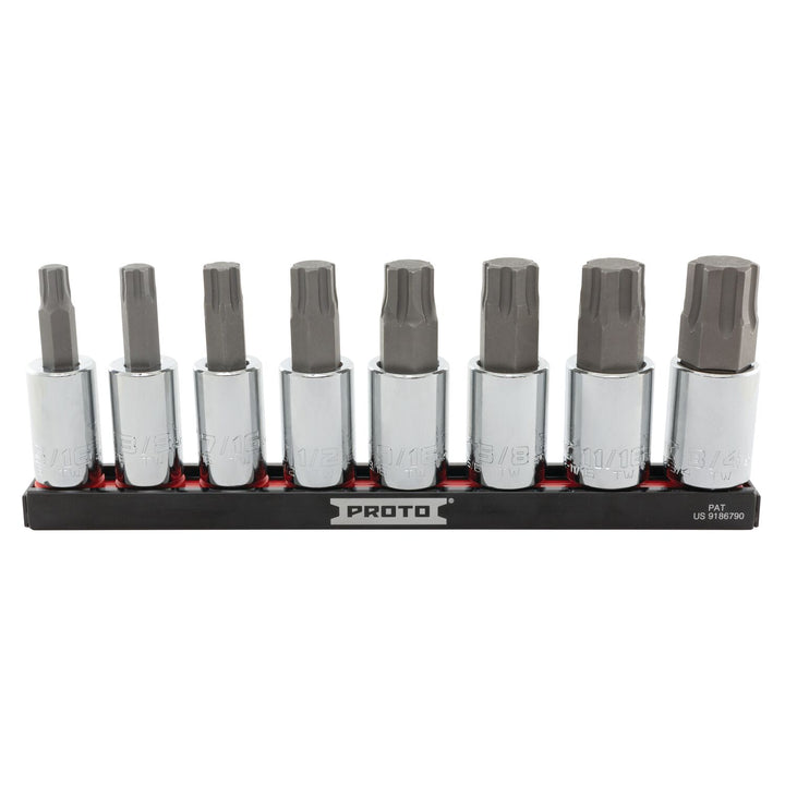 Proto J5441R8SAE 8 Piece 1/2" Drive Advanced Hex Bit Socket Set - SAE