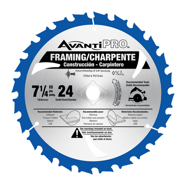 AvantiPRO P0724A Avanti Pro 7-1/4" X 24T Bulk