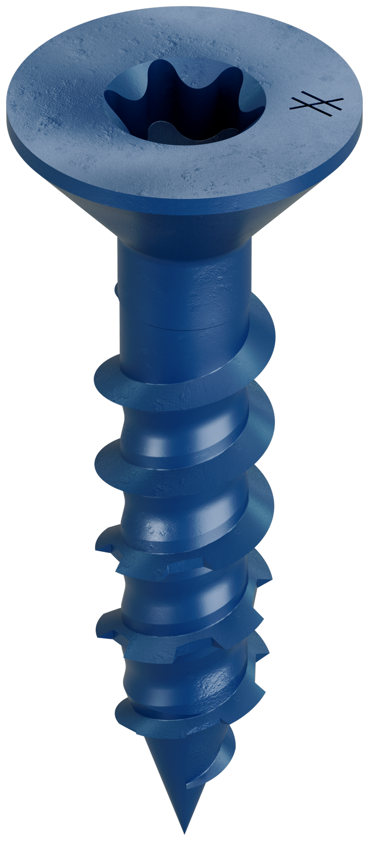 Simpson TNT25114TF Titen Turbo — 1/4 in. x 1-1/4 in. 6-Lobe Flat-Head Concrete and Masonry Screw, Blue 100-Qty