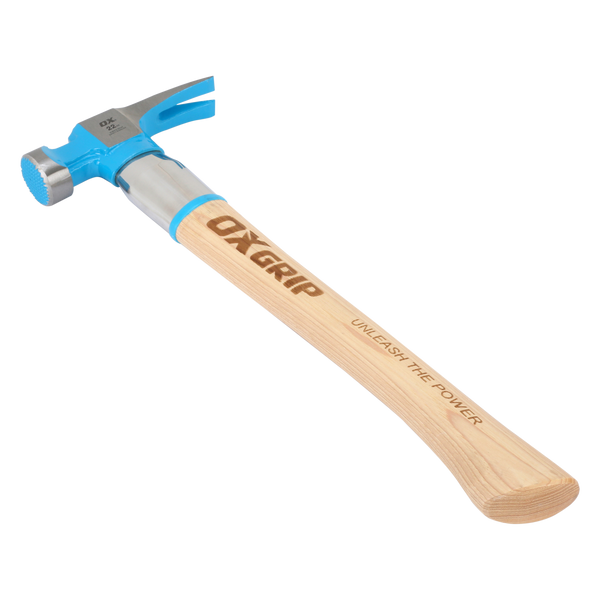 OX Tools OX-P083522 Pro 22-Ounce Milled Face Framing Hammer | Curved Hickory Handle w/ Steel Reinforcement