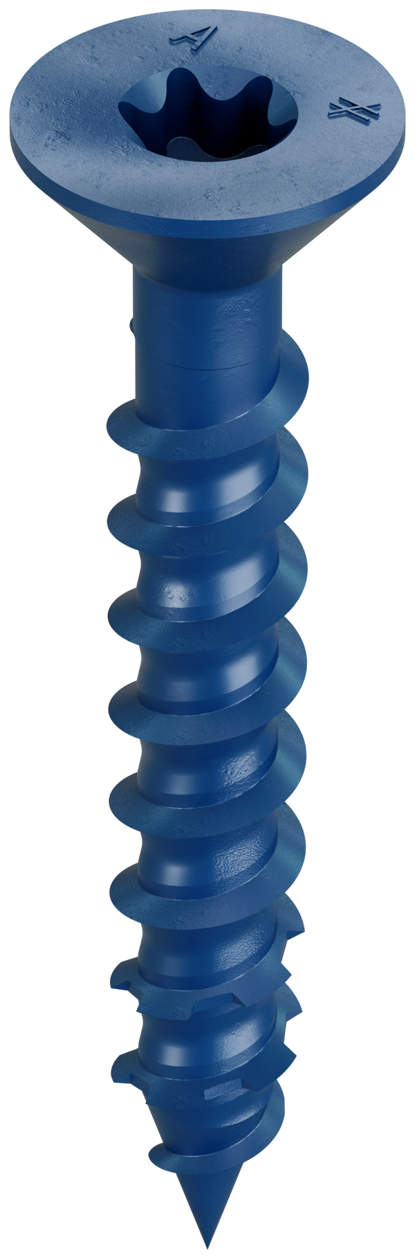 Simpson TNT25134TFC75 Titen Turbo — 1/4 in. x 1-3/4 in. 6-Lobe Flat-Head Concrete and Masonry Screw, Blue 75-Qty