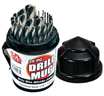 ALFA Tools BBN74590DM 29PC . 1/16-1/2 BLITZ NITRIDE DRILL MUG 1/pack