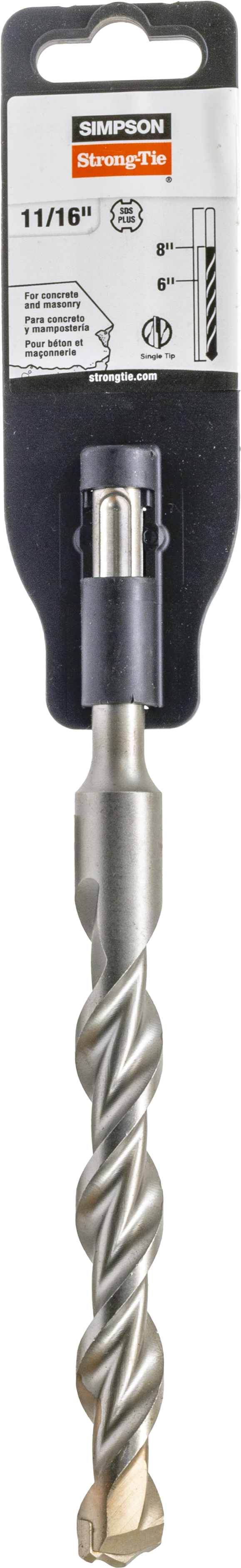 Simpson MDPL06808 11/16 in. x 8 in. SDS-plus Shank Drill Bit