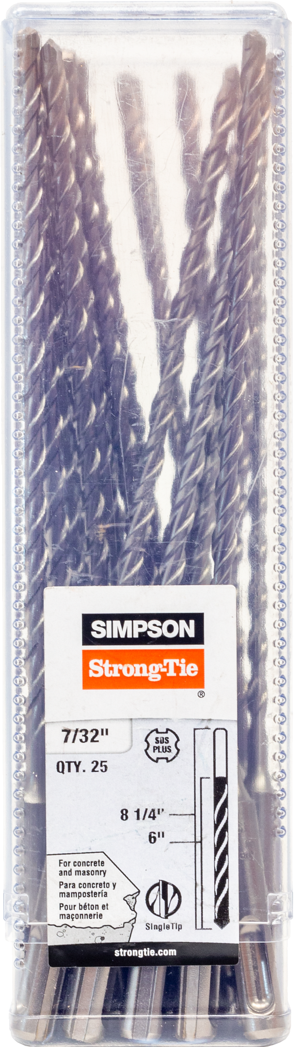 Simpson MDPL02108-R25 7/32 in. x 8-1/4 in. SDS-plus Shank Drill Bit 25-Qty