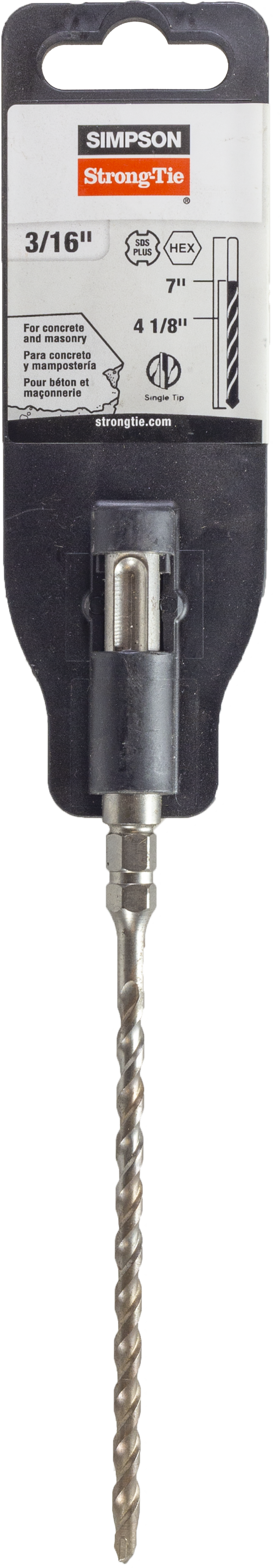 Simpson MDPL01807H 3/16 in. x 7 in. SDS-plus Titen Screw Drill Bit/Driver