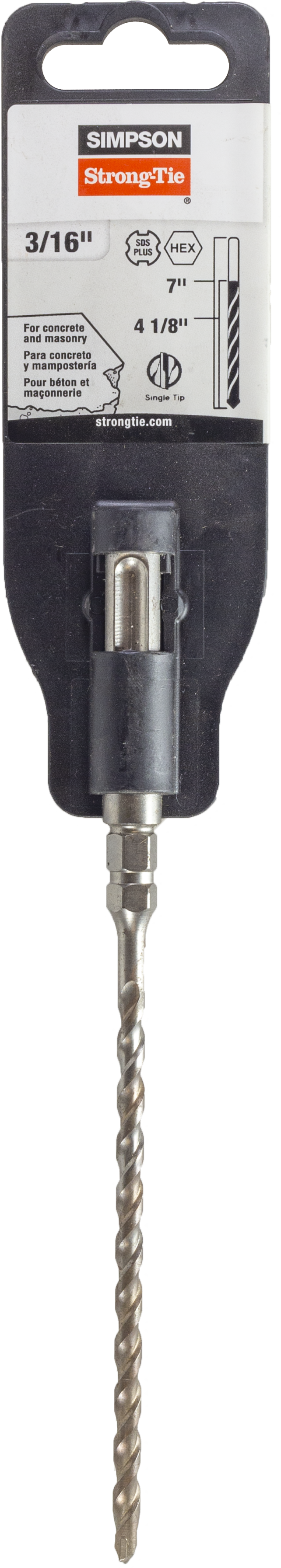 Simpson MDPL01807H 3/16 in. x 7 in. SDS-plus Titen Screw Drill Bit/Driver