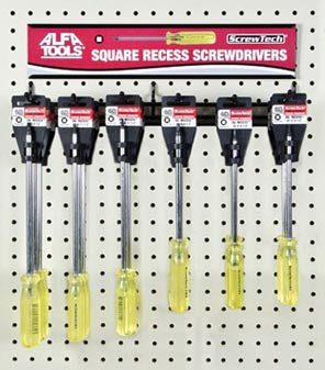 ALFA Tools SCDSQ18 18PC SQUARE RECESS WALL DISPLAY 1/pack