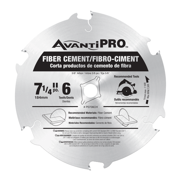 AvantiPRO P0706CH AvantiPRO 7-1/4" Fiber Cement Blade