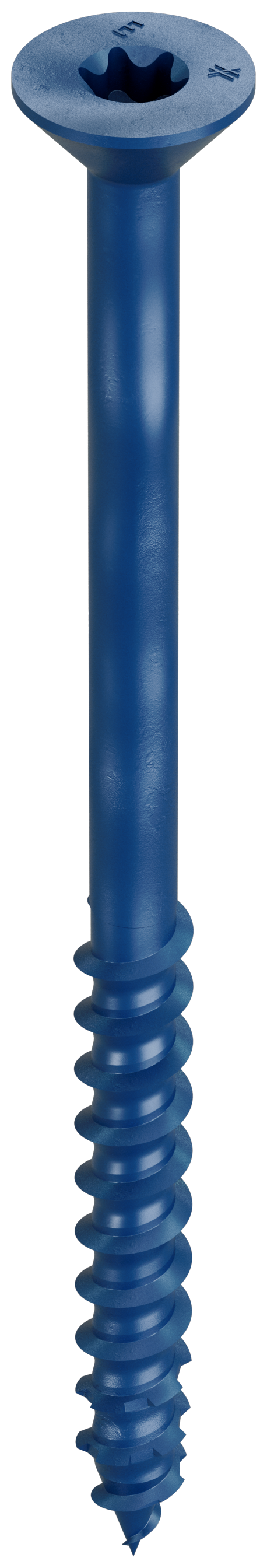 Simpson TNT25334TFC75 Titen Turbo — 1/4 in. x 3-3/4 in. 6-Lobe Flat-Head Concrete and Masonry Screw, Blue 75-Qty