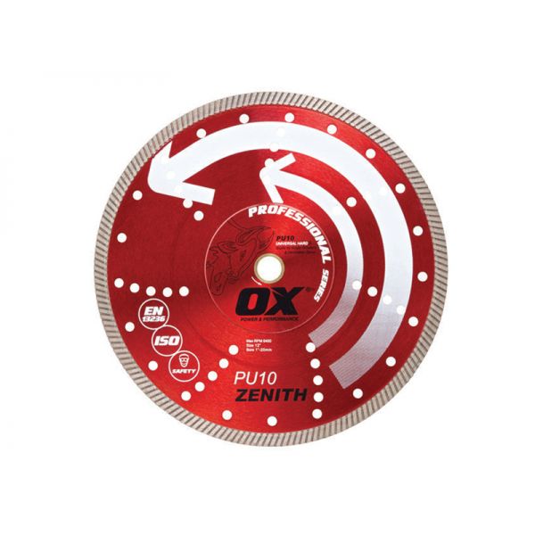 OX Tools OX-PU10-12 Pro Universal Diamond Blade | Diameter: 12" / 300mm | Bore: 1" - 20mm