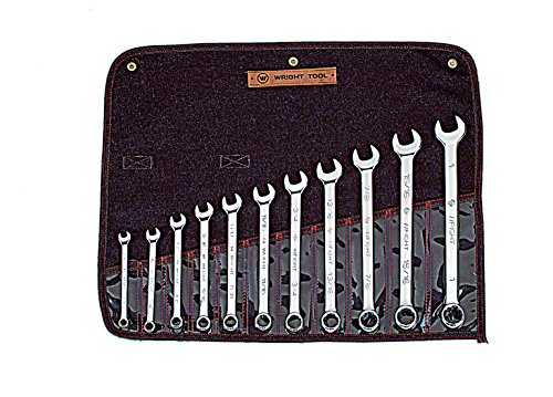 Wright Tool 911 Combination Wrench WRIGHTGRIP 2.0 11 Piece Set - 12 Point Full Polish 3/8" - 1"