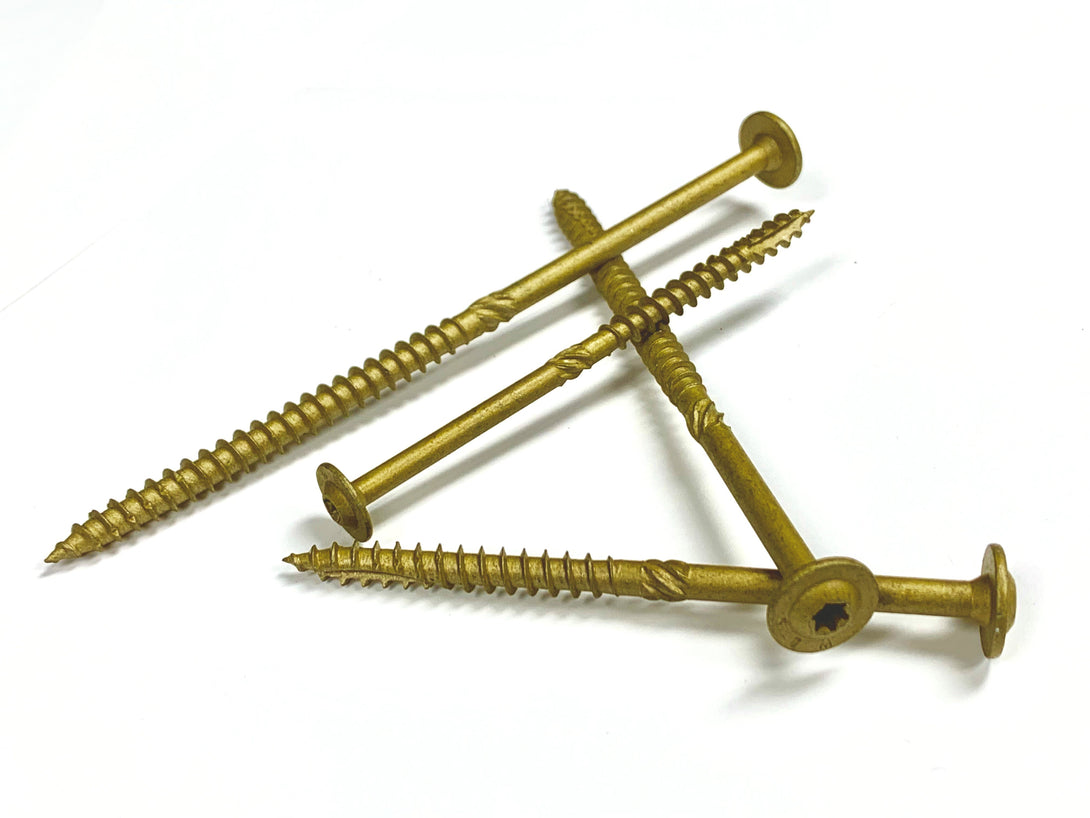 Big Timber 1CTX145 #14x5 Star Drive Washer Head Bronze Steel Construction Lag Screws, 100/Box