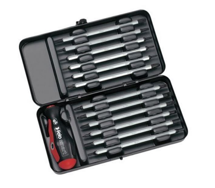 Felo 0715750630 Black Oxide Slotted, Phillips, Hex and Torx Screwdriver Set, 13 Piece Set