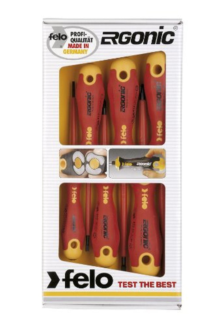 Felo 0715753169 Black Oxide Slotted, Phillips Screwdriver Set, 6 Piece Set