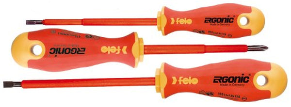 Felo 0715753175 Slotted and Phillips Screwdriver Set, 3 Piece Set