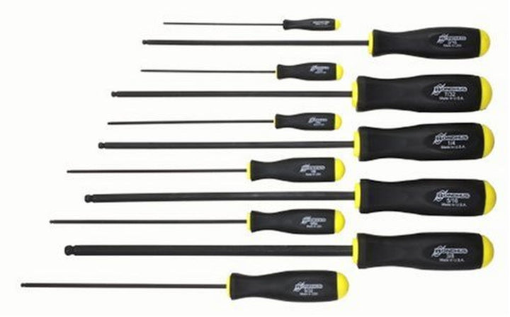 Bondhus 10737 ProGuard Ball End, Long Screwdriver Set, 11 Piece Set