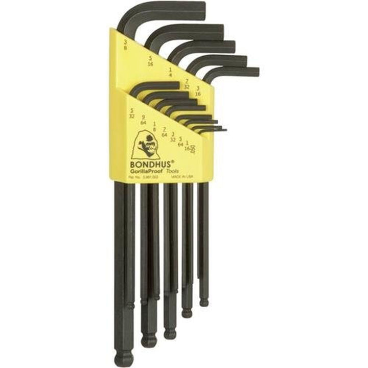 Bondhus 10937 ProGuard Finish Ball End L-Wrench Hex Key, 13 Piece Set