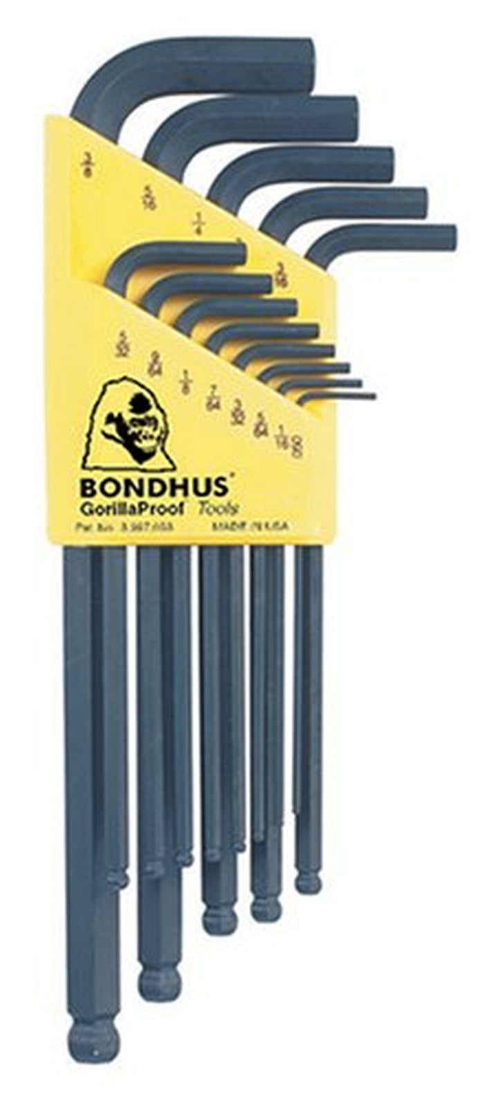 Bondhus 10937 ProGuard Finish Ball End L-Wrench Hex Key, 13 Piece Set