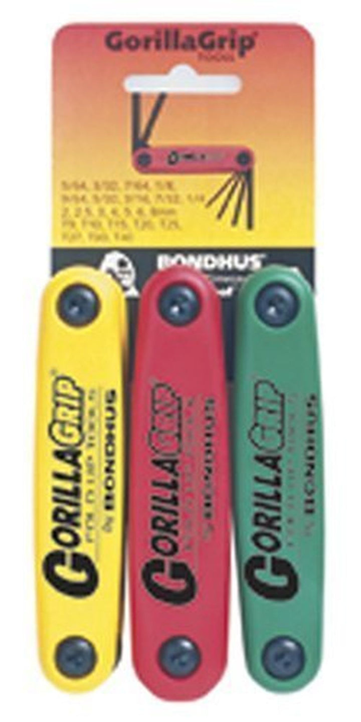 Bondhus 12533 ProGuard Finish SAE, Metric and Torx GorillaGrip Fold-Up Hex Key, 24 Piece Set