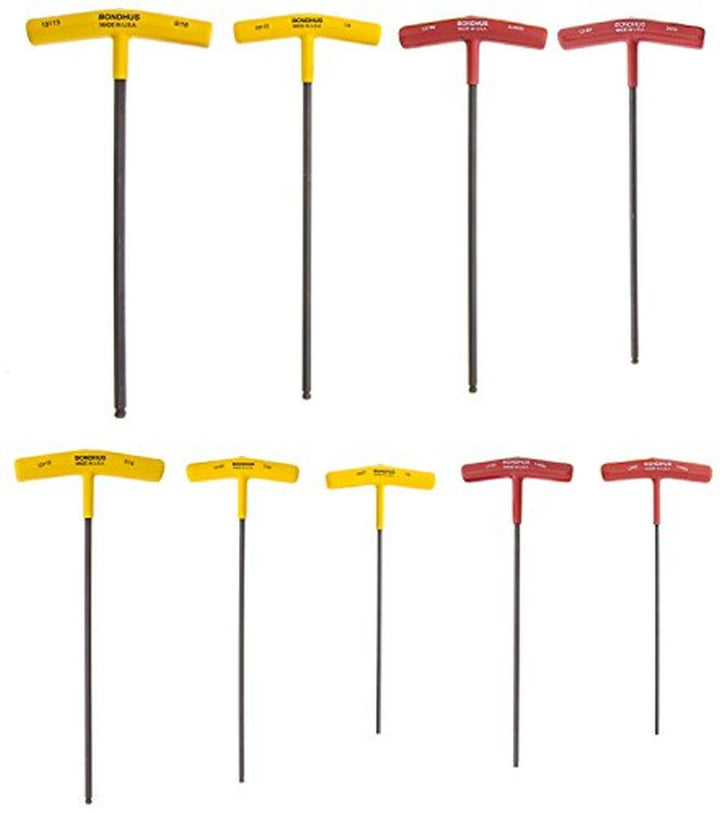 Bondhus 13199 ProGuard Finish Metric and Standard Ball End T-Handle Hex Key, 9 Piece Set