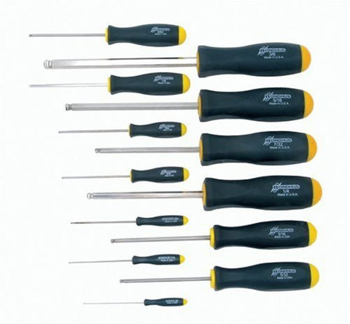 Bondhus 16637 BriteGuard Ball End Screwdriver Set, 13 Piece Set