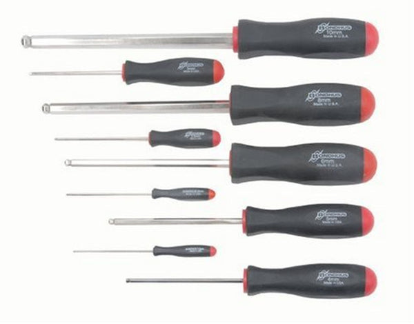 Bondhus 16699 BriteGuard Ball End Screwdriver Set, 9 Piece Set