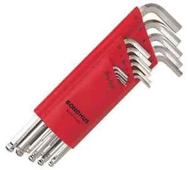 Bondhus 17095 BriteGuard Finish Metric Ball End Extra Long Length L-Wrench Hex Key, 15 Piece Set