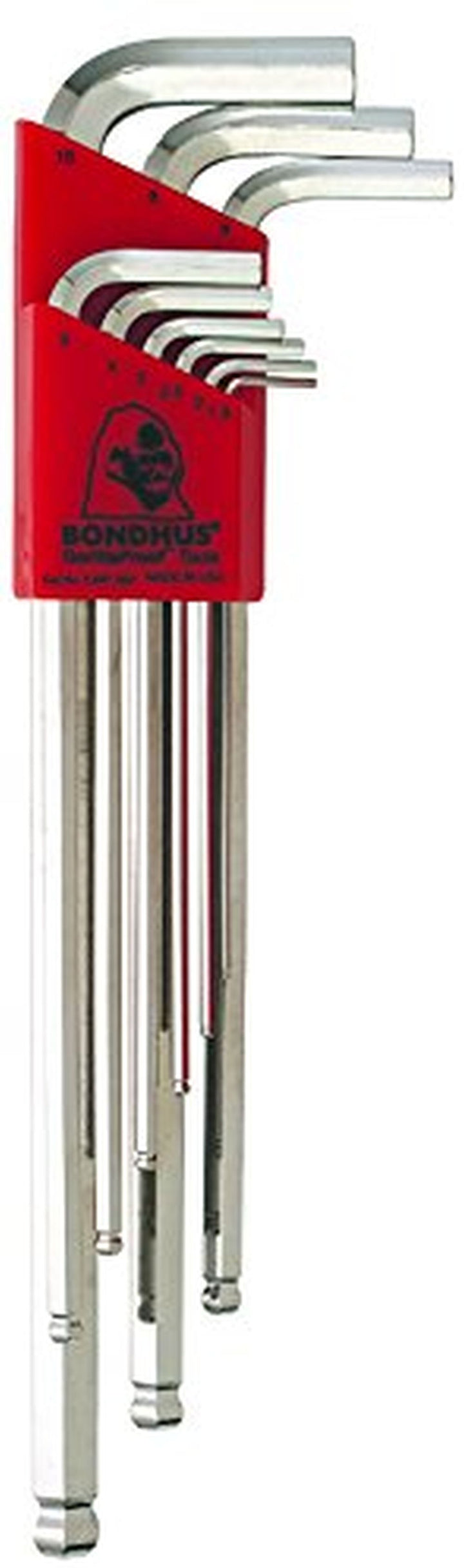 Bondhus 17099 BriteGuard Finish Metric Balldriver Extra Long Length L-Wrench Hex Key, 9 Piece Set