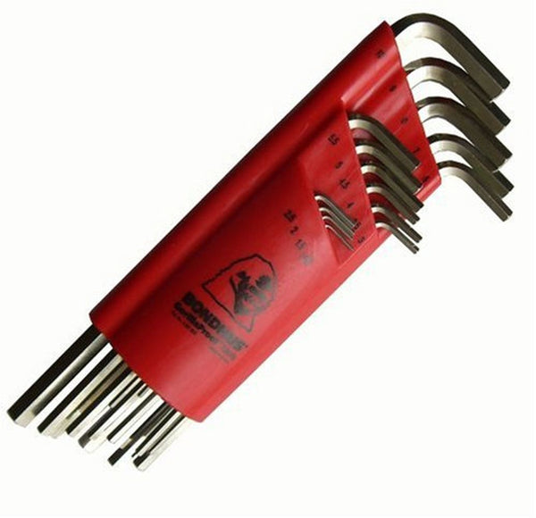 Bondhus 17195 BriteGuard Finish Metric Extra Long Length L-Wrench Hex Key, 15 Piece Set