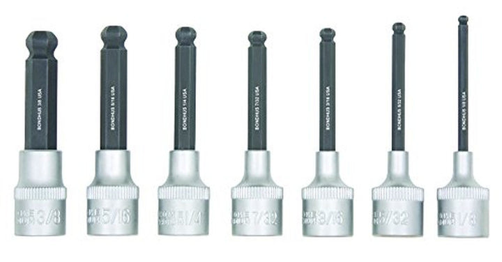 Bondhus 43445 Standard Ball End Sockets and Bits Tool Set with ProGuard, 7 Piece Set