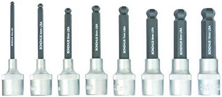 Bondhus 43487 Metric Ball End Sockets and Bits Tool Set with ProGuard, 7 Piece Set