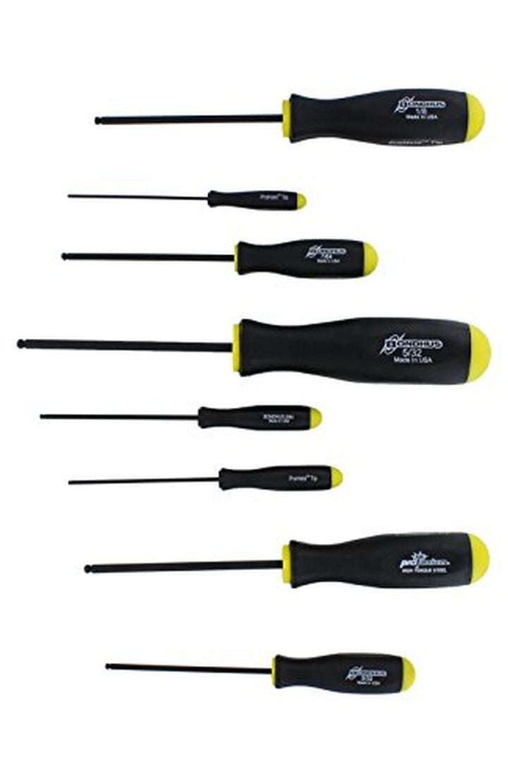 Bondhus 74632 ProGuard Ball End Screwdriver Set, 8 Piece Set