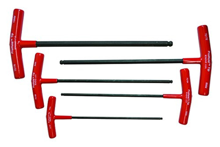 Bondhus 75148 ProGuard Finish Metric Ball End T-Handle Hex Key, 5 Piece Set