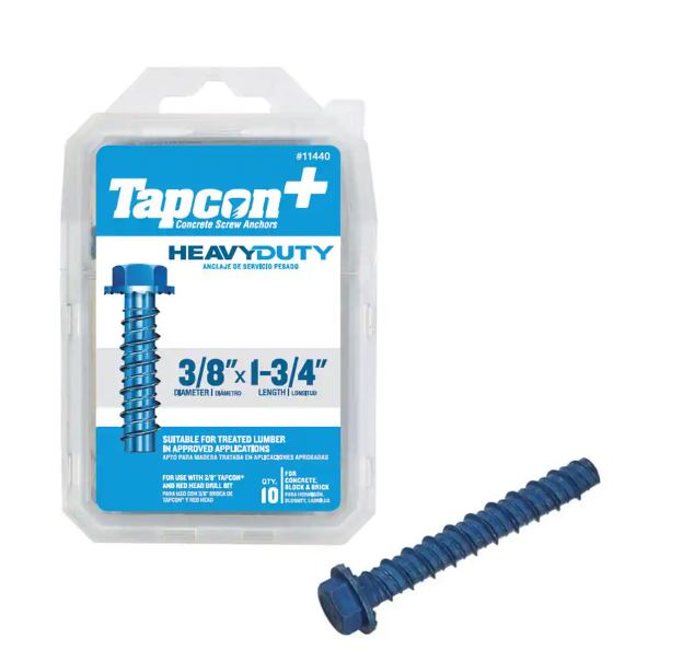 Tapcon+ 3/8 in. x 1-3/4 in. HEAVY DUTY SCREW ANCHORS 10CT