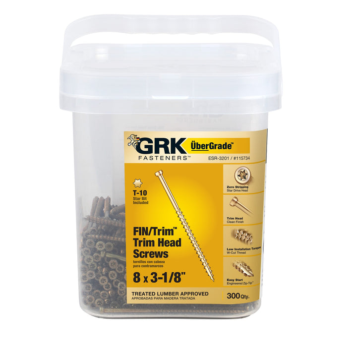 GRK 115734 #8 by 3-1/8-inch HandyPak Finish/Trim Screws, 300 per Pail