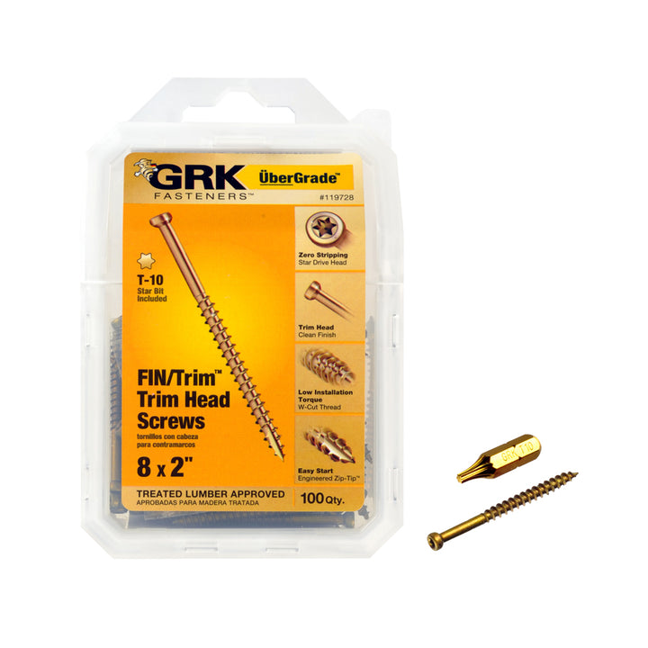 GRK 119728 #8 by 2-inch HandyPak Finish/Trim Screws, 100 per Pack