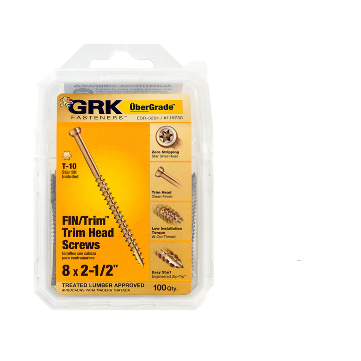 GRK 119730 #8 by 2-1/2-inch HandyPak Finish/Trim Screws, 100 per Pack